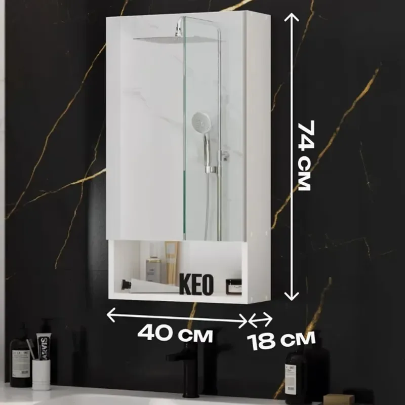 Custom Luxury Single Mirror Cabinet Modern Solid Wood Wall Mounted Bathroom Storage Smart Mirror Bathroom Cabinet