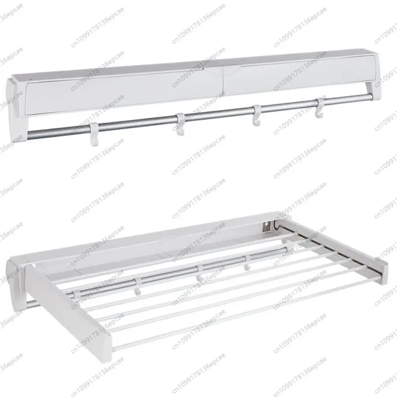 

Retractable Clothes Drying Rack, Durable Aluminum Rods and ABS Frame, Wall Mount, Suitable for Indoor and Outdoor Use