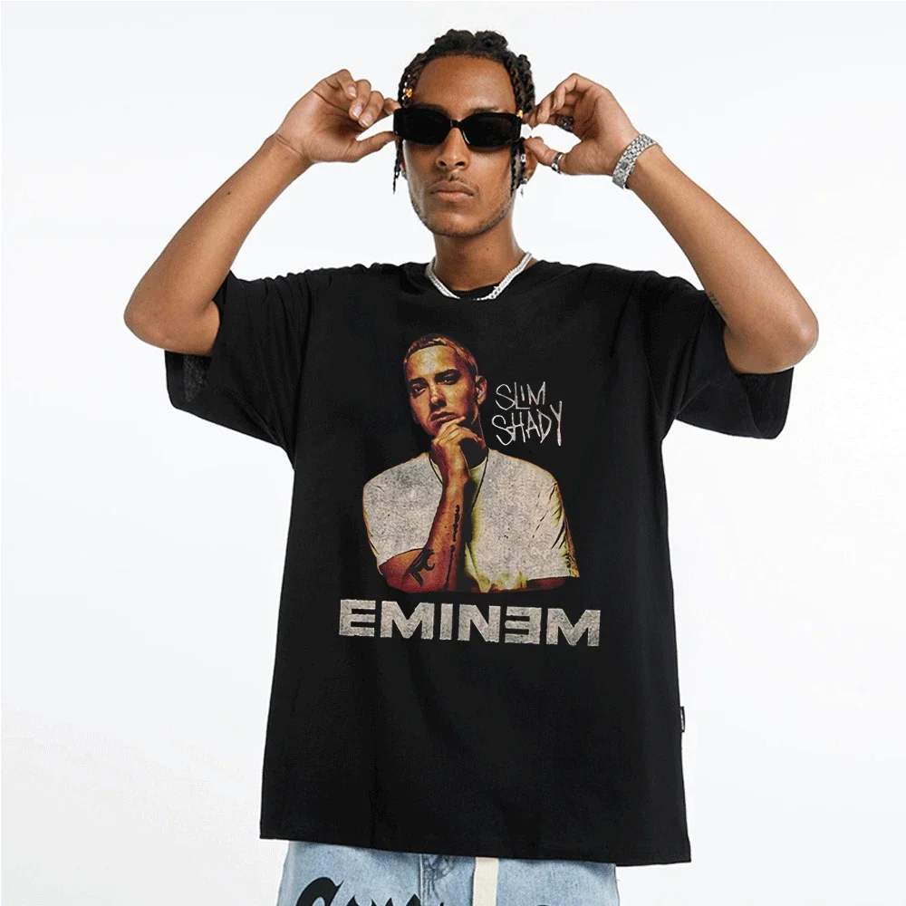 

Vintage 1999 Eminem Slim Shady Tour New Print T Shirts Man Women Street Hip Hop Short Sleeve T-Shirt Summer Rapper Tee Shirt Man