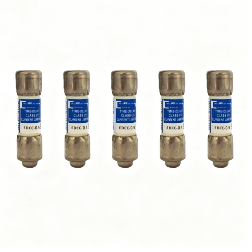10PCS OEM EDCC‑0.5 Time‑Delay Fuse 0.5A 600VAC Class CC Current‑Limiting Fuse