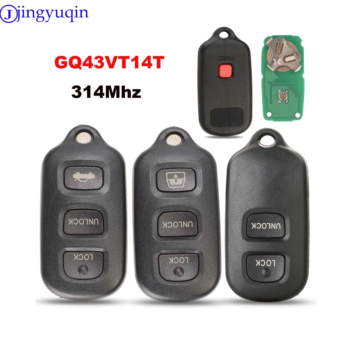 jingyuqin Remote 314MHZ GQ43VT14T Car Key Shell For TOYOTA RAV Cruiser 4Runner Camry Celica Echo Highlander