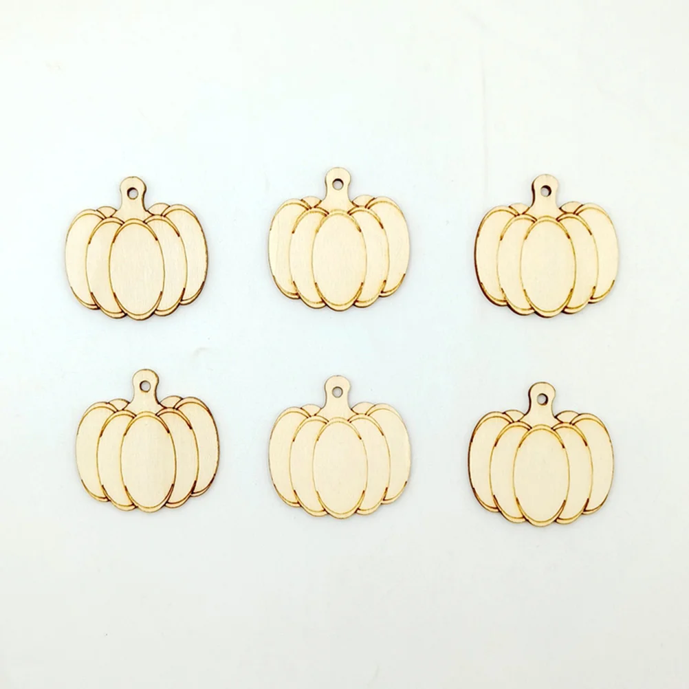 Ciondolo zucca in legno Halloween adornano tavole fai da te patatine stile fette non finite ornamenti ritagliati artigianato