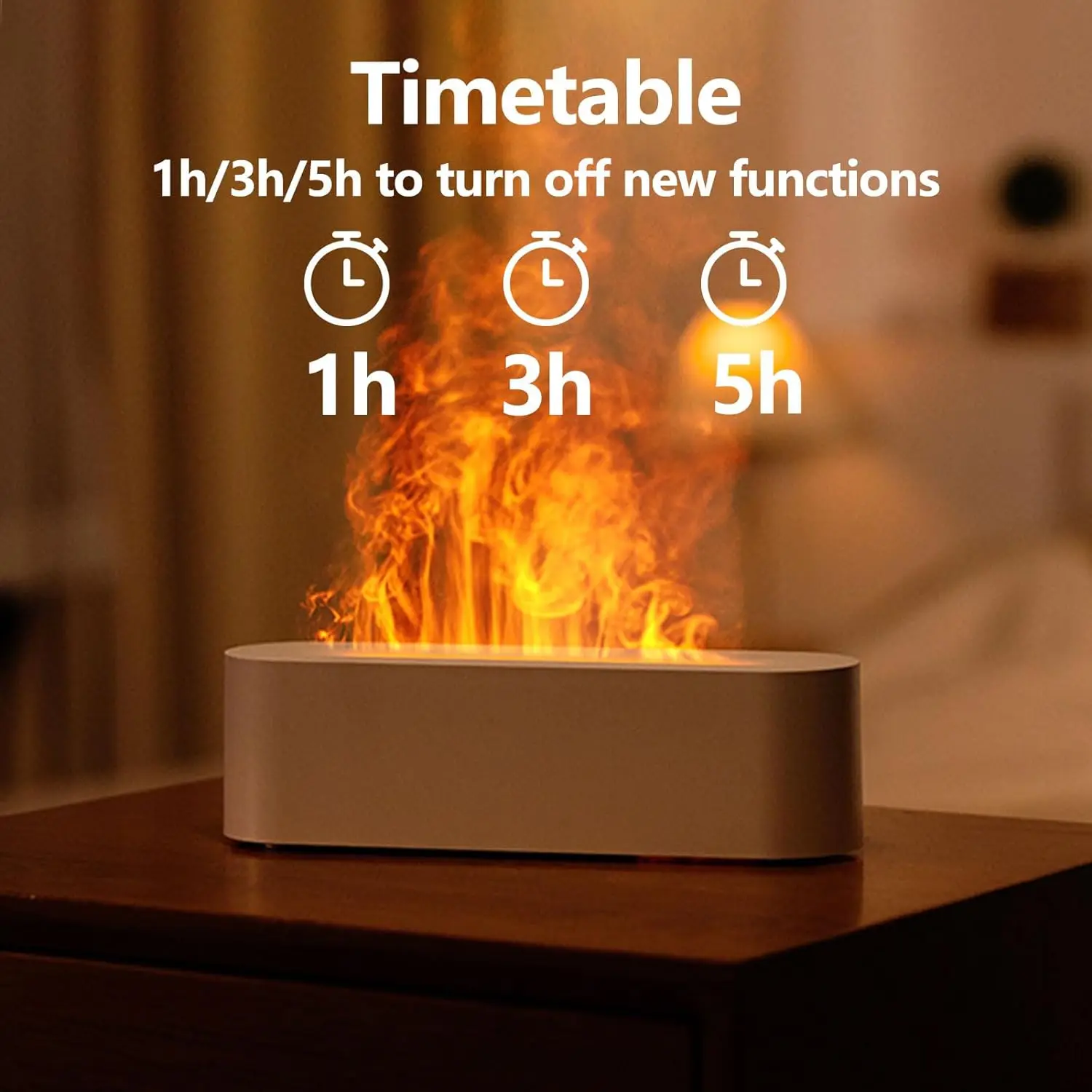 Humidificateur d'air USB à flamme, diffuseur d'arômes d'huiles essentielles à brume fraîche à ultrasons avec lumière colorée simulant le feu, nouveau, 2023