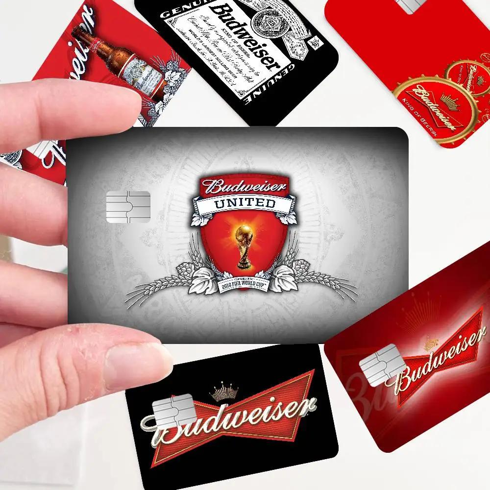 B-Budweisers Credit Card Skin Stickers No Adhesive Residue Water Proof For VISA Credit Card Subway Access Card