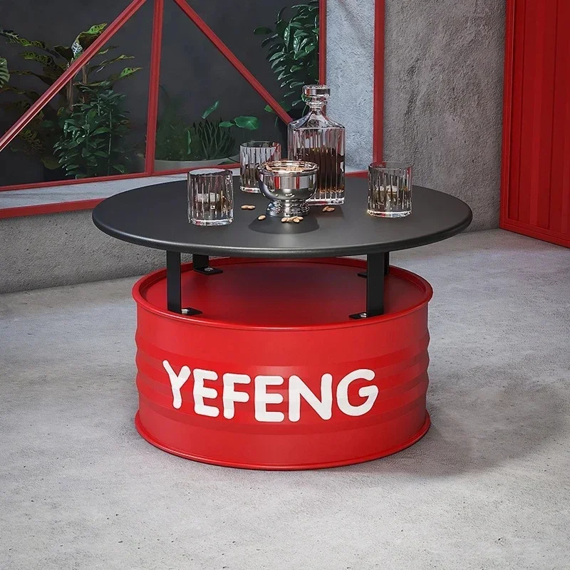 Creative Iron Oil Barrel Bar Card Seat Sofa Decor Living Room Bar Sofa Coffee Milk Tea Shop Table Chair Combination Club Chair