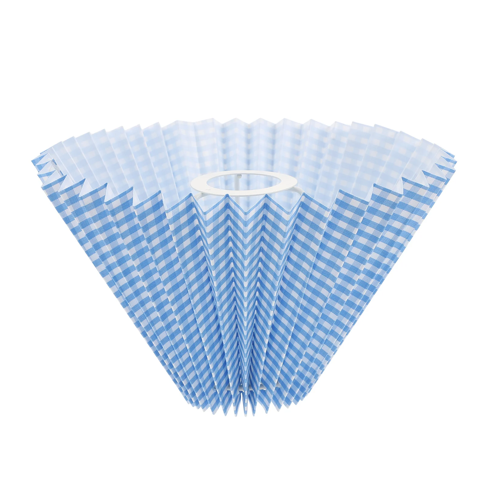 

1pc Blue Grid Pleated Cloth Lampshade Durable Light Cover For Home Decor Wall Ceiling Modern Style Decorative Light Shade Simple