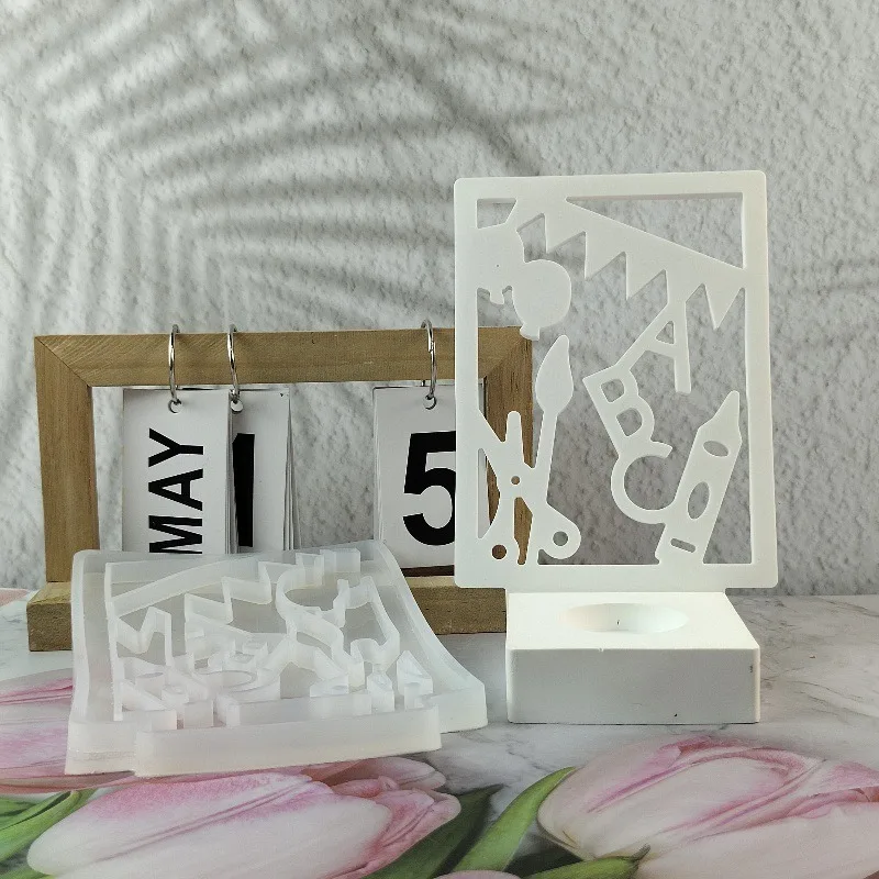 Diy Puzzel Thema Plugin Kaarshouder Siliconen Mal Decoratie Gips Cement Kaars Hars Epoxy Mal Woondecoratie Opslag