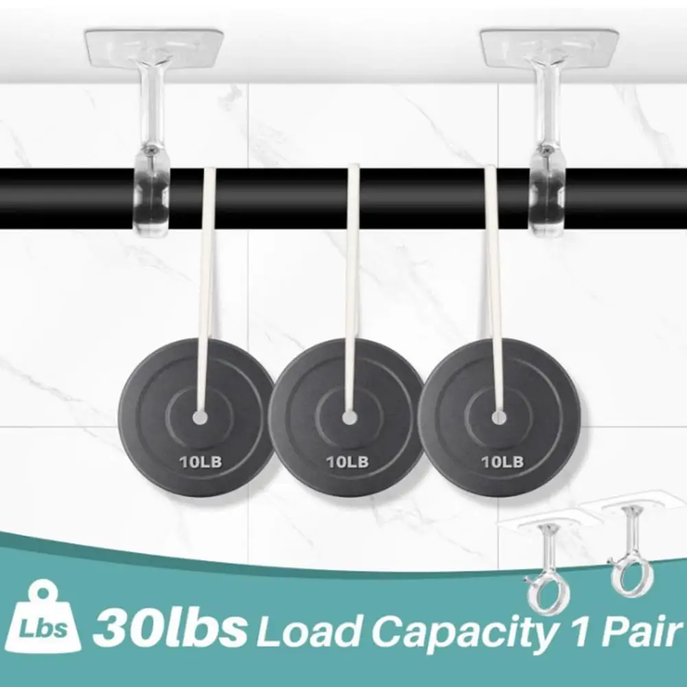 Drill-free Curtain Rod Brackets Heavy-duty Curtain Rod Brackets Adjustable Ceiling Mounted Curtain Rod Holder for Simple