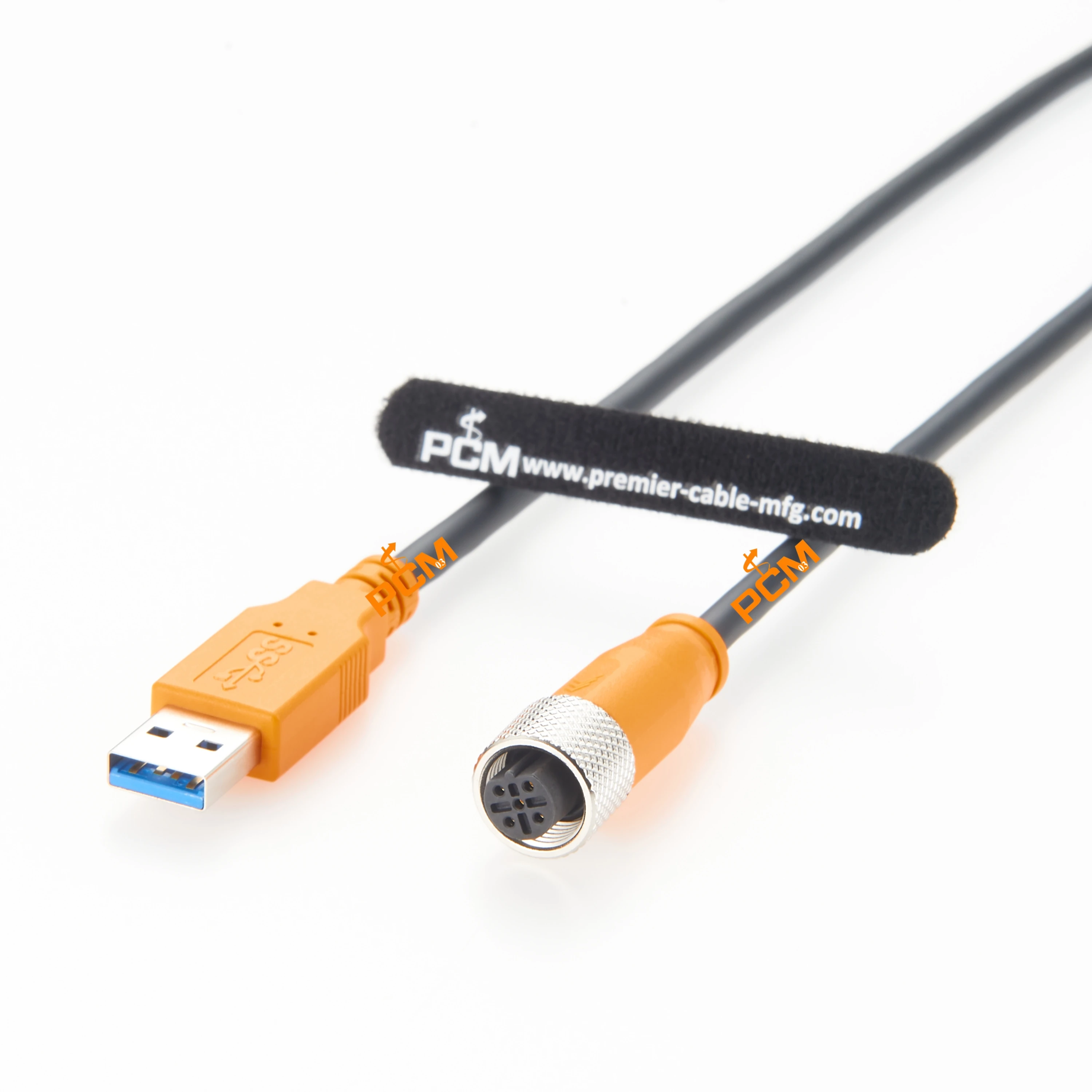 M12 para cabo conector usb 5 pinos para cabo de scanner usb fio de câmera industrial usb 3.0 para m12 macho fêmea linha de extensão e12689