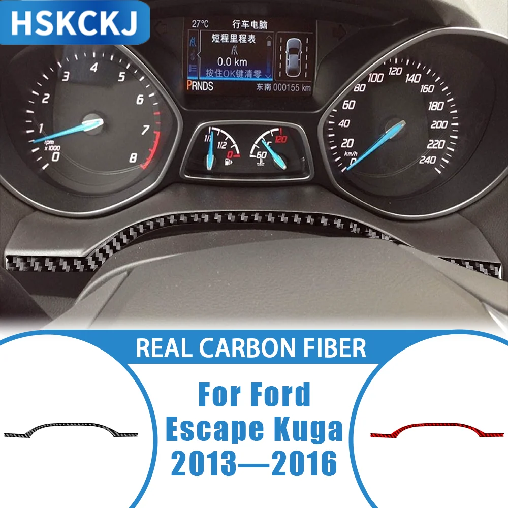 

For Ford Escape Kuga 2013—2016 Car Accessoreis Carbon Fiber Speedometer Lower Part Strip Interior Cover Trim Modified Sticker