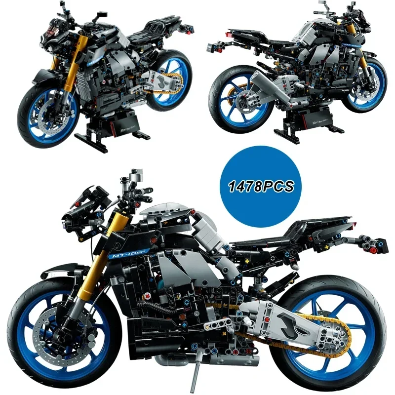 New Technical MT-10 SP Motorcycle Model Building Blocks Advanced Building Set For Adults Bricks Creative  Toys Party Gifts1478pc