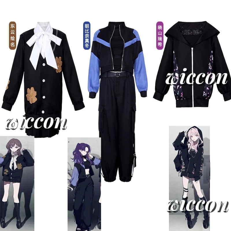 

Project Sekai 25 Nightcord Akiyama Mizuki Asahina Mafuyu Shinonome Ena Cosplay Costume Women Daily Suit Black Uniform Halloween