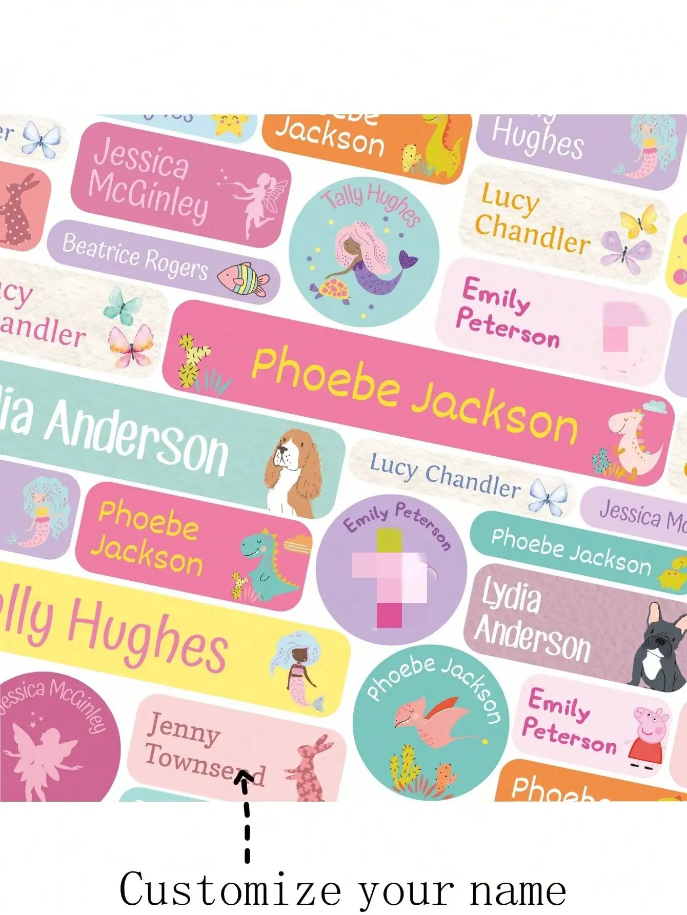 

50 150Pcs Self Adhesive Name Labels School Name Stickers Kids Clothing Name Tags Pink Name Labels
