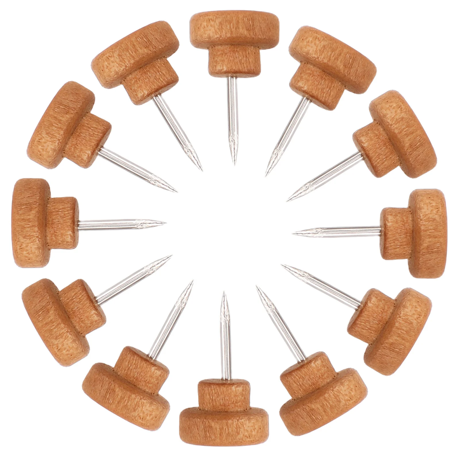 دبابيس ضغط خشبية مزخرفة 100 قطعة مسامير جدارية صغيرة لخريطة معلقة عرض الصور لوحة الفلين زينة دبابيس وضع العلامات الحرفية #4