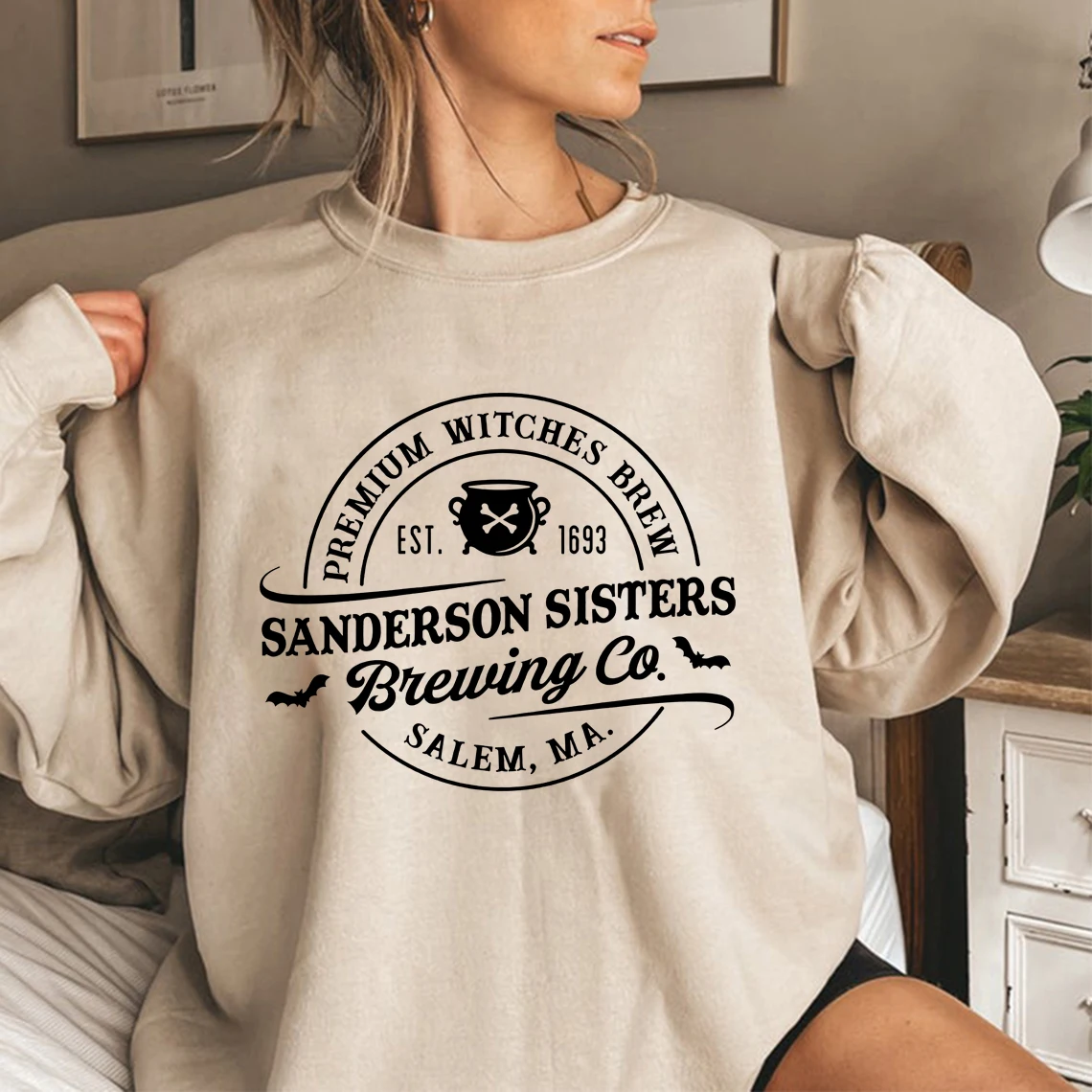 

Halloween Crewneck Sweatshirt Sanderson Sister Brewing Co Sweatshirt Premium Witches Brew Hoodies Sanderson Witch Fall Hoodie