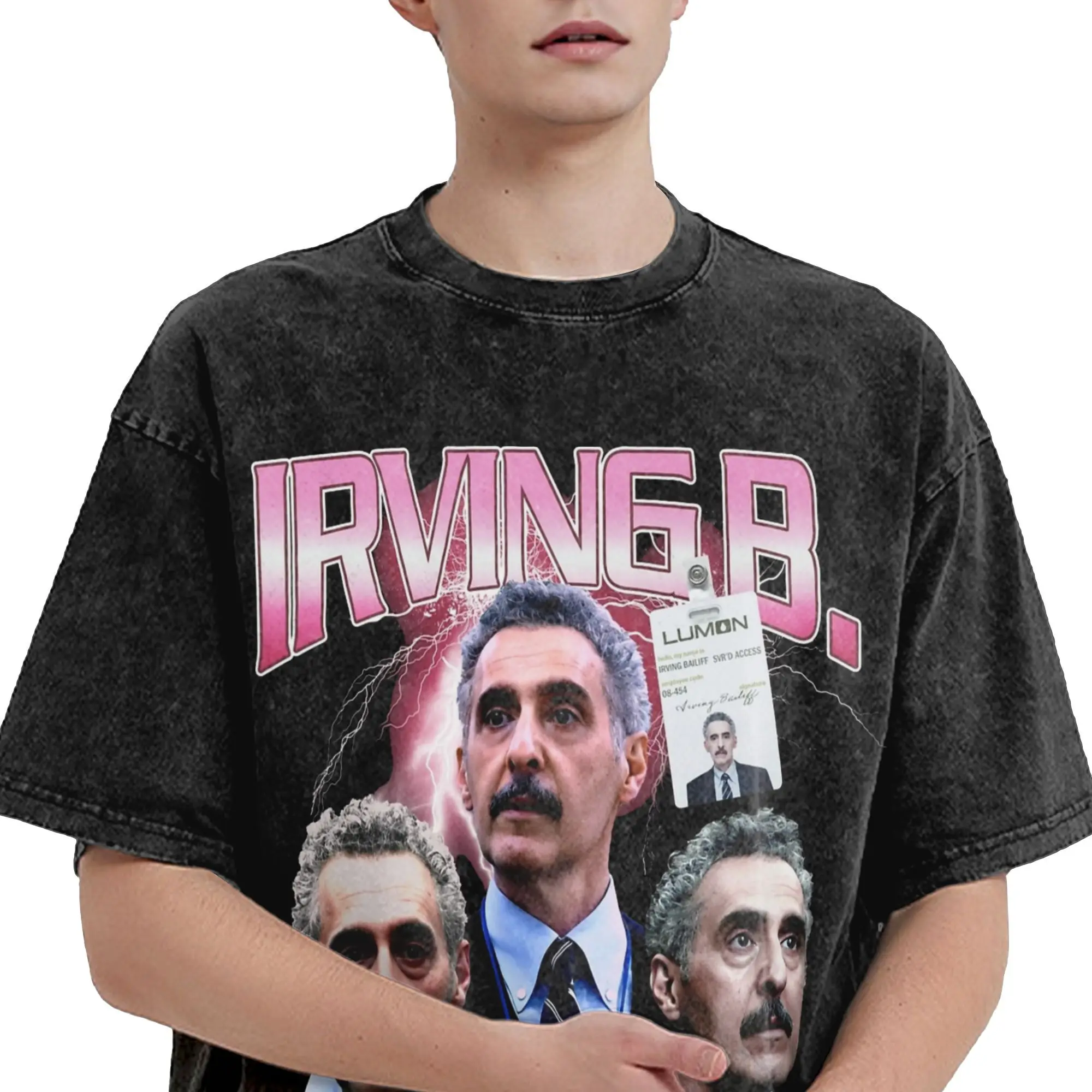 Irving B Severance Lumon Industries Washed T Shirt Streetwear T-Shirt Tees Tops for Men Women Cotton Graphic Printed