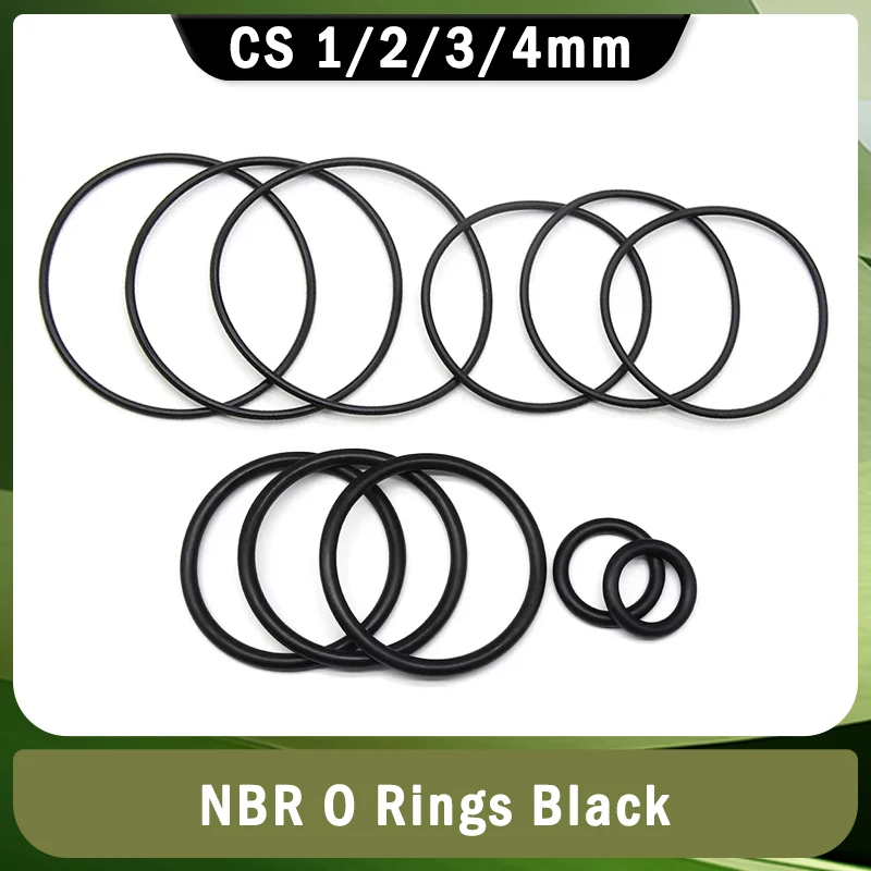 50Pcs Nitrile Butadiene Rubber O Ring Sealing Gasket Black NBR O Rings CS1 2 3 4 mm OD 5~80mm  O-Type Oil Resist Sealing Gasket