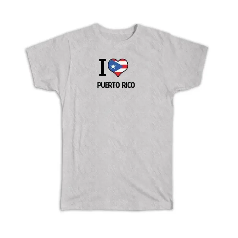 I Love Puerto Rico Flag Heart Country Crest Rican Expat T shirt