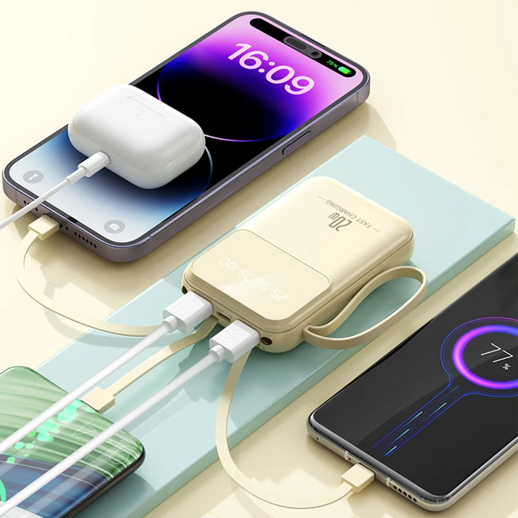 

ABS Charge Anywhere Умные светодиодные индикаторы Power Bank для защиты от короткого замыкания телефона Зеленый 10000 мАч