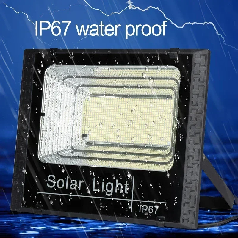 Imagem -02 - Luzes de Inundação Led Alimentadas por Energia Solar Projetor ao ar Livre Refletor Impermeável Controle Remoto 50w 100w 200w 300w 500w