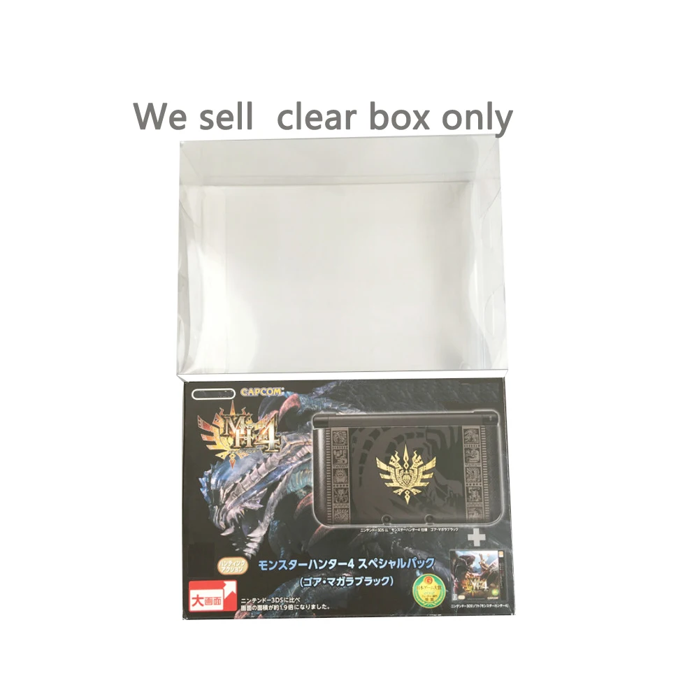 Clear transparent PET box cover For 3DS LL Monster hunter  Japan version  storage   protection  collection box