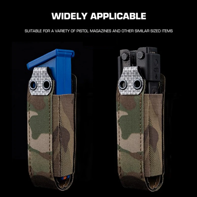 Bolsa portacargadores táctica MOLLE elástica para 9mm y linterna - imagen 3