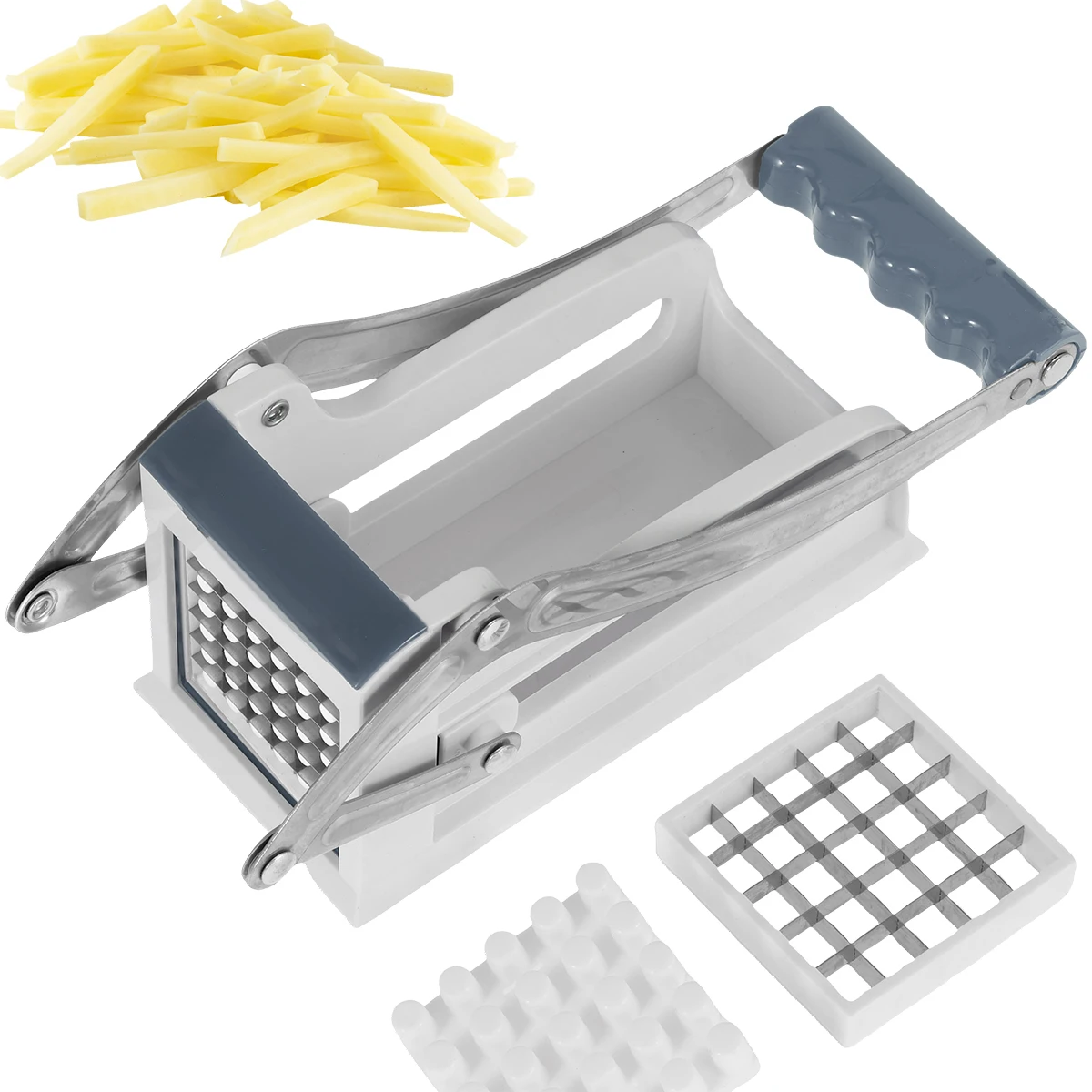 French Hand Pressed Potato Slicer Stainless Steel Fry Machine 25/49 Hole Portable Potato Chip Machine Manual Slicer
