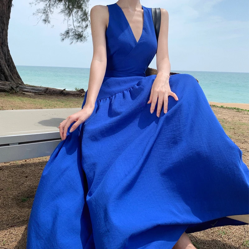 2024 New Bridesmaid Deep V Formal Dress Elegant Women Summer Vacation Fairy Dress Long Grunge Prom Roman Holiday Bodycon Clothes