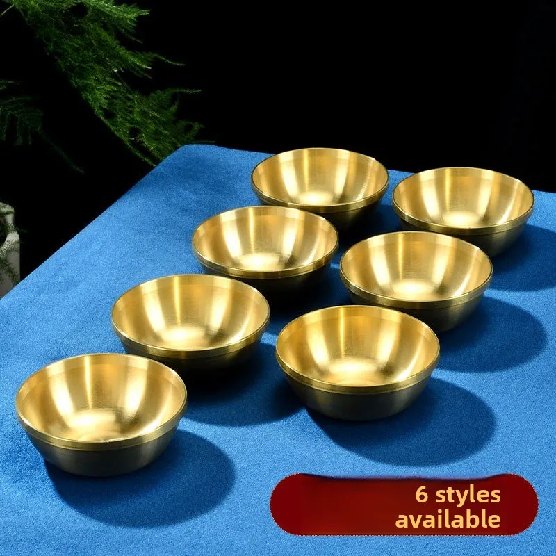 7pcs lot Brass Buddha Water Offering Cups Buddhist Altar Supplies Sacred Water Bowls for Puja