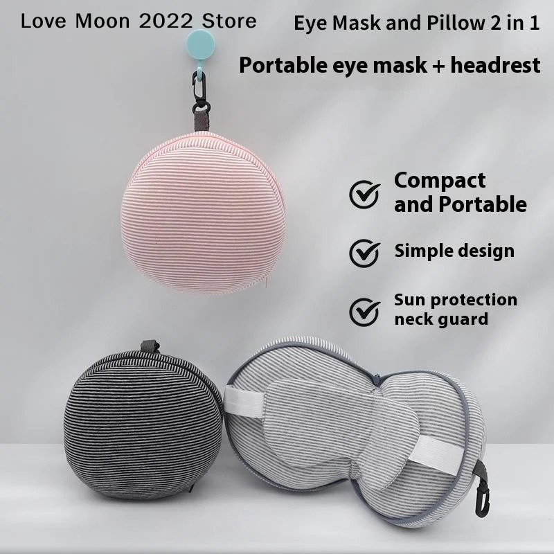 1PCS 2 in 1 Neck Pillow Portable Neck Pillow Sleeping Mask Multifunctional Travel Eye Cover Airplane Office Flight Sleep Rest