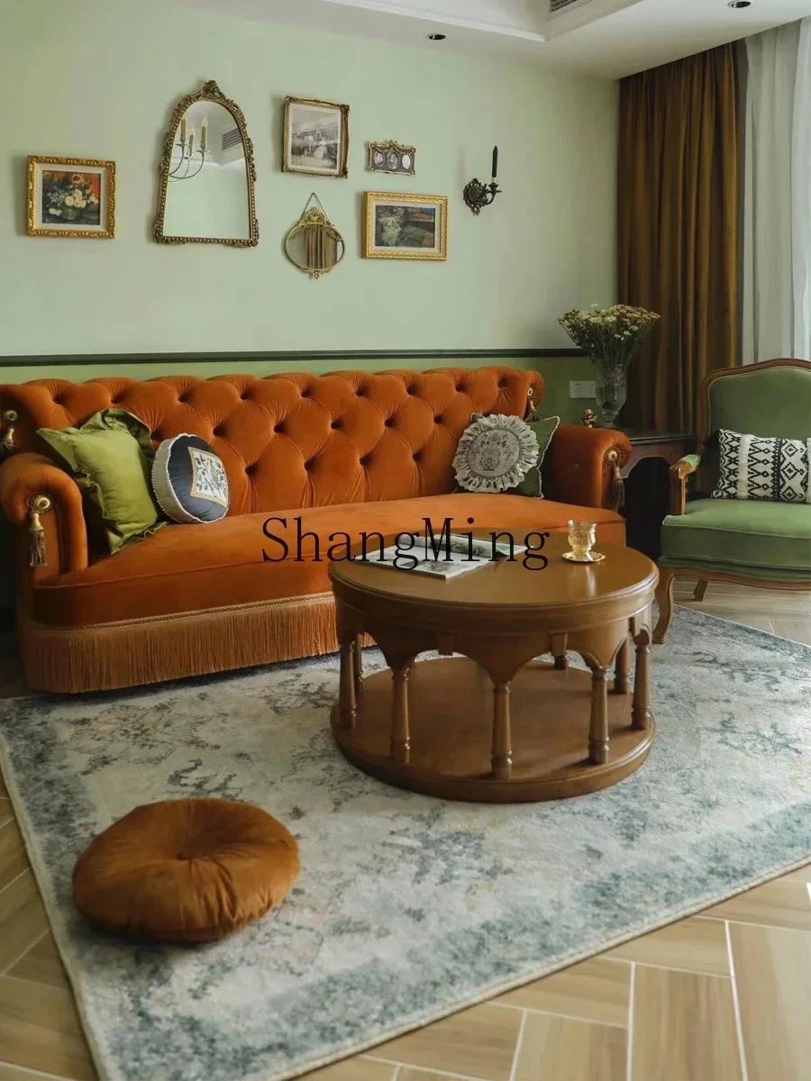 

CLL storage table log coffee tablesolid wood round coffee table simple small apartment living room