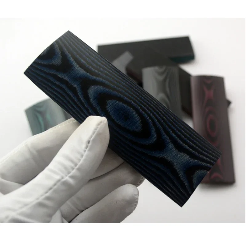 2 Pieces of DIY Knife Handle Material - Micarta, Available in Black-Red, Black-Green & Black-White, 120x40x8mm;160x50x8mm