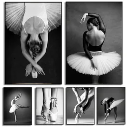 Black and White Ballet Girl Ballerina Posters And Prints Dancer Canvas Painting Wall Art Picture Home Decor For living Room