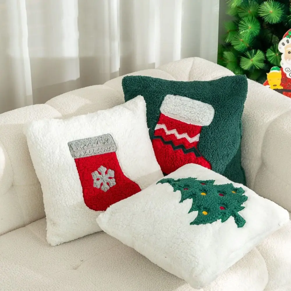 

Home Decor Plush Christmas Pillowcase Soft 45CM Throw Pillowcover Snowman Elk Deer Cushion Cover Sofa/Bed