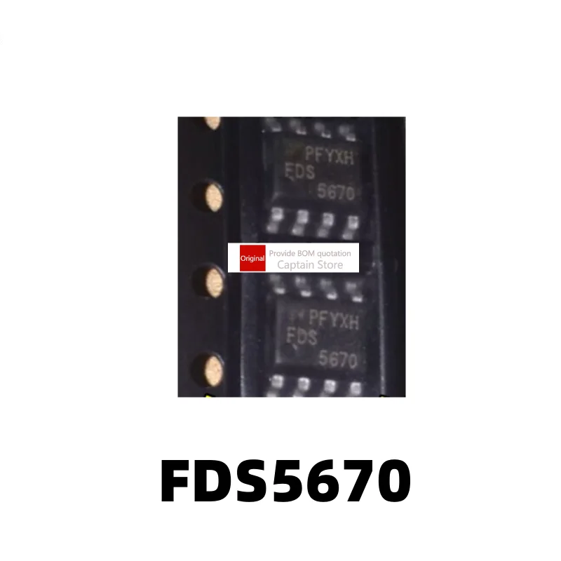 5PCS FDS5670 screen printed 5670 brand new SOP8 N-channel 60V 10A MOSFET chip