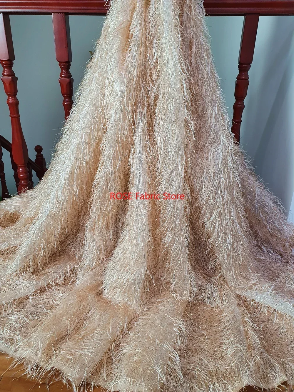 Exquisite Artificial Feather Lace Fabric For Wedding Dress, Clothing, Girl Dress, Party Dress, Dance Costume