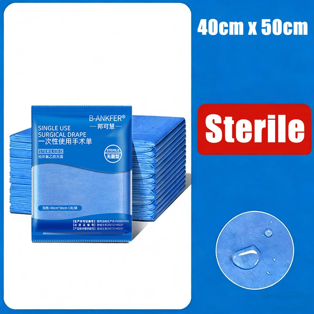 

20/50/100 шт. одноразовые хирургические простыни-покрытия, синие нетканые полотенца для салонов красоты, водонепроницаемые/маслостойкие, утолщенные, 40x50 см