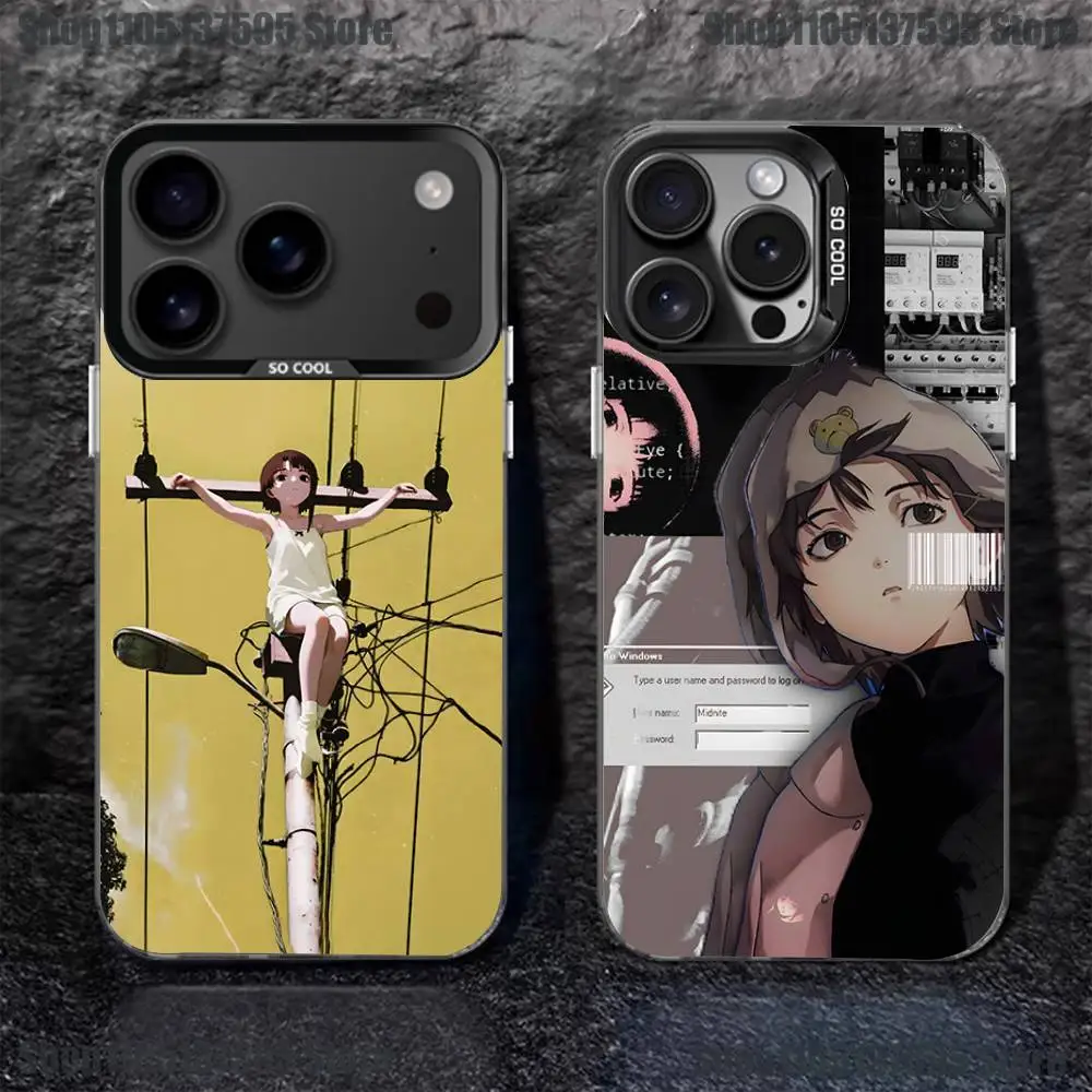 

Serial Experiments L-Lain Phone Case For iPhone 17,16,15,14,13,12,11,Pro,XS,Max,Plus,Mini,SE Black Candy Matte Shockproof Cover