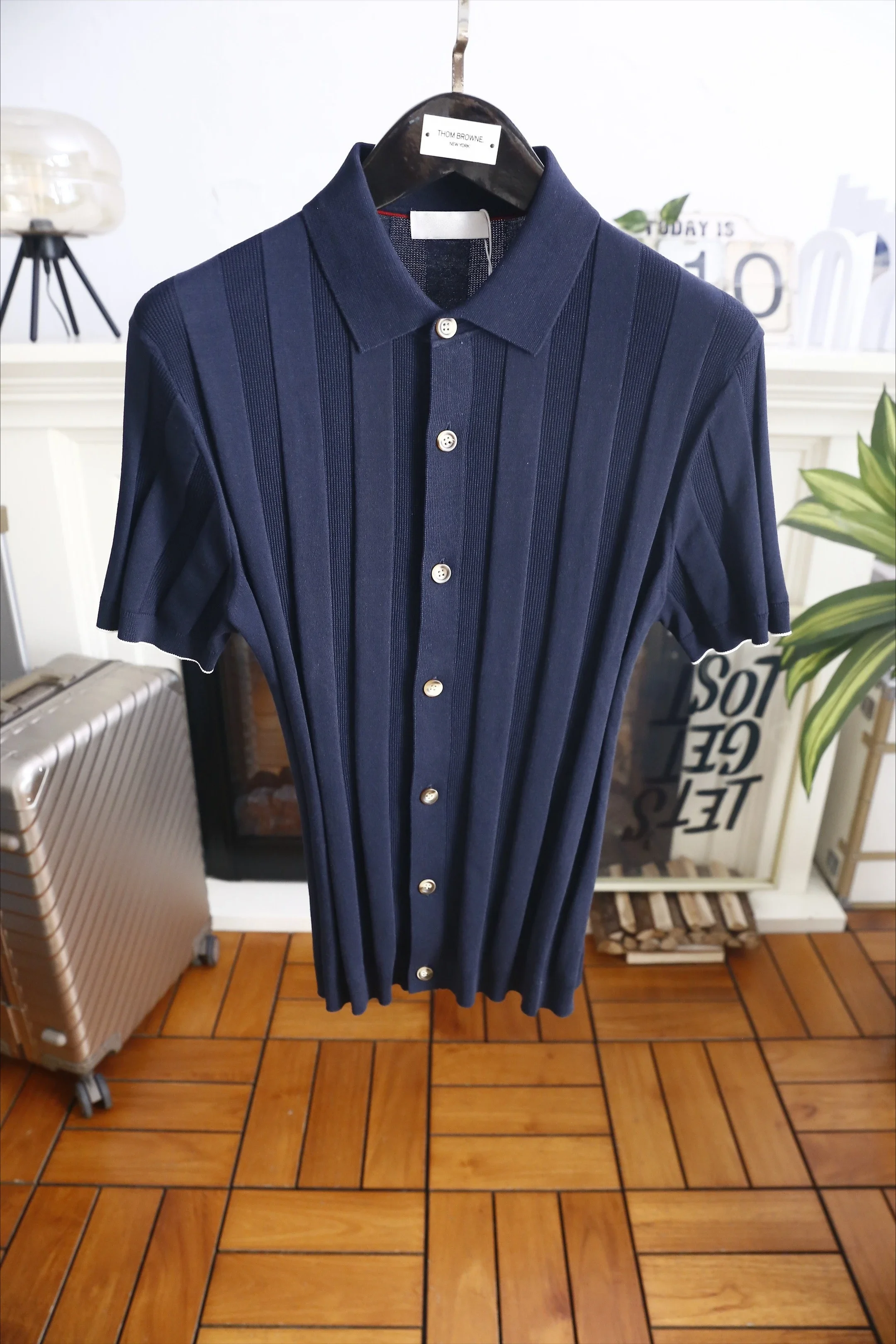 BC 26 Summer New Fashion Men's Classic Lapel with Full Open Button Short Sleeve Shirt