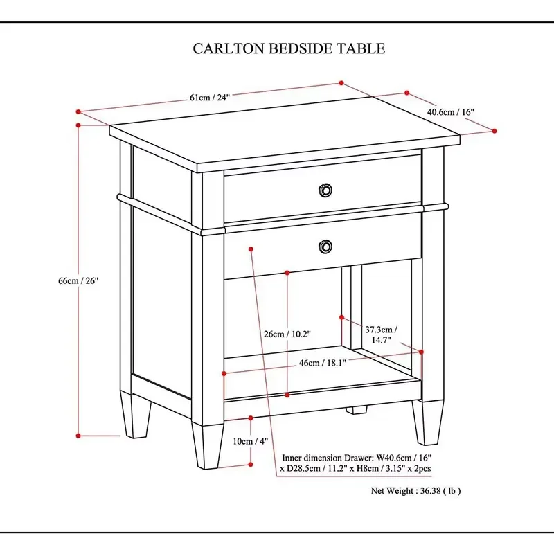 Bedside table 24 inches wide solid wood bedside table rustic natural antique brown transitional bedroom bedside table 2