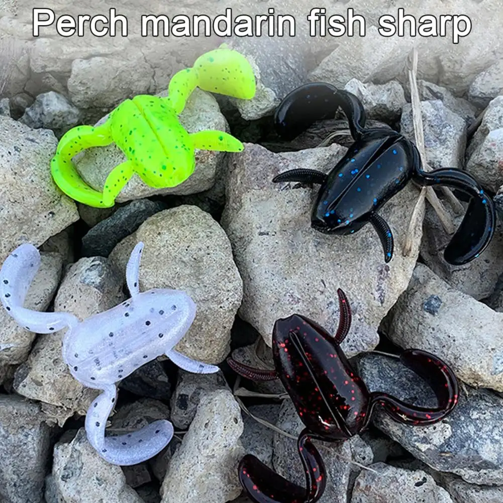 5Pcs 5CM/2.25G Silicone Frog Lure Artificial Soft Frog Bait Silicone Swimbait Jigging Wobblers Bass Snakehead Trout Angling