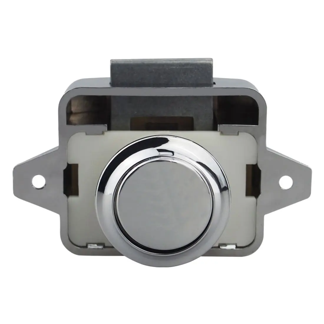 A75K 26mm Push Lock Button Catch Lock Motorhome RV Cabinet Cupboard Door Knob, Chrome