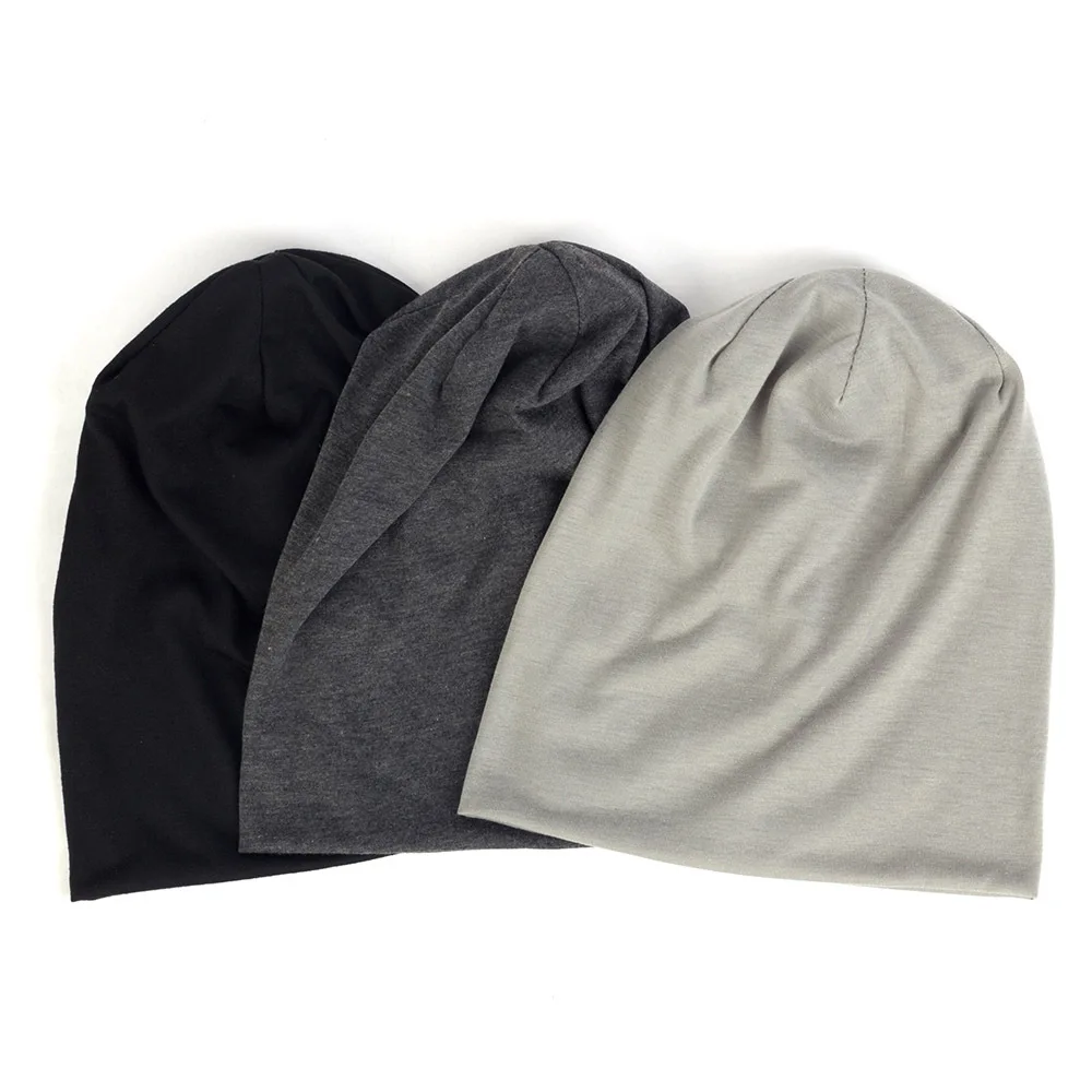 1pc color double-layer brimless casual skull hats for men and women,outdoor leisure pullover knitted hats for autumn and winter