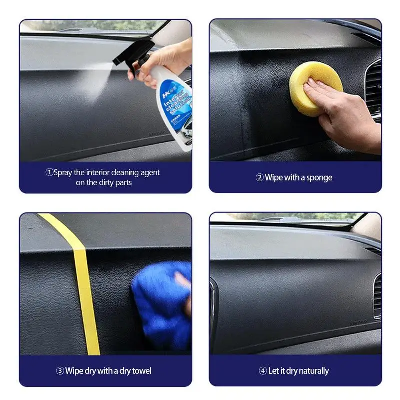 Car Interior Detailer Auto Upholstery Cleaner Spray Waterless Automotive Cleaning Accessories For Furniture Sofa Car Seat