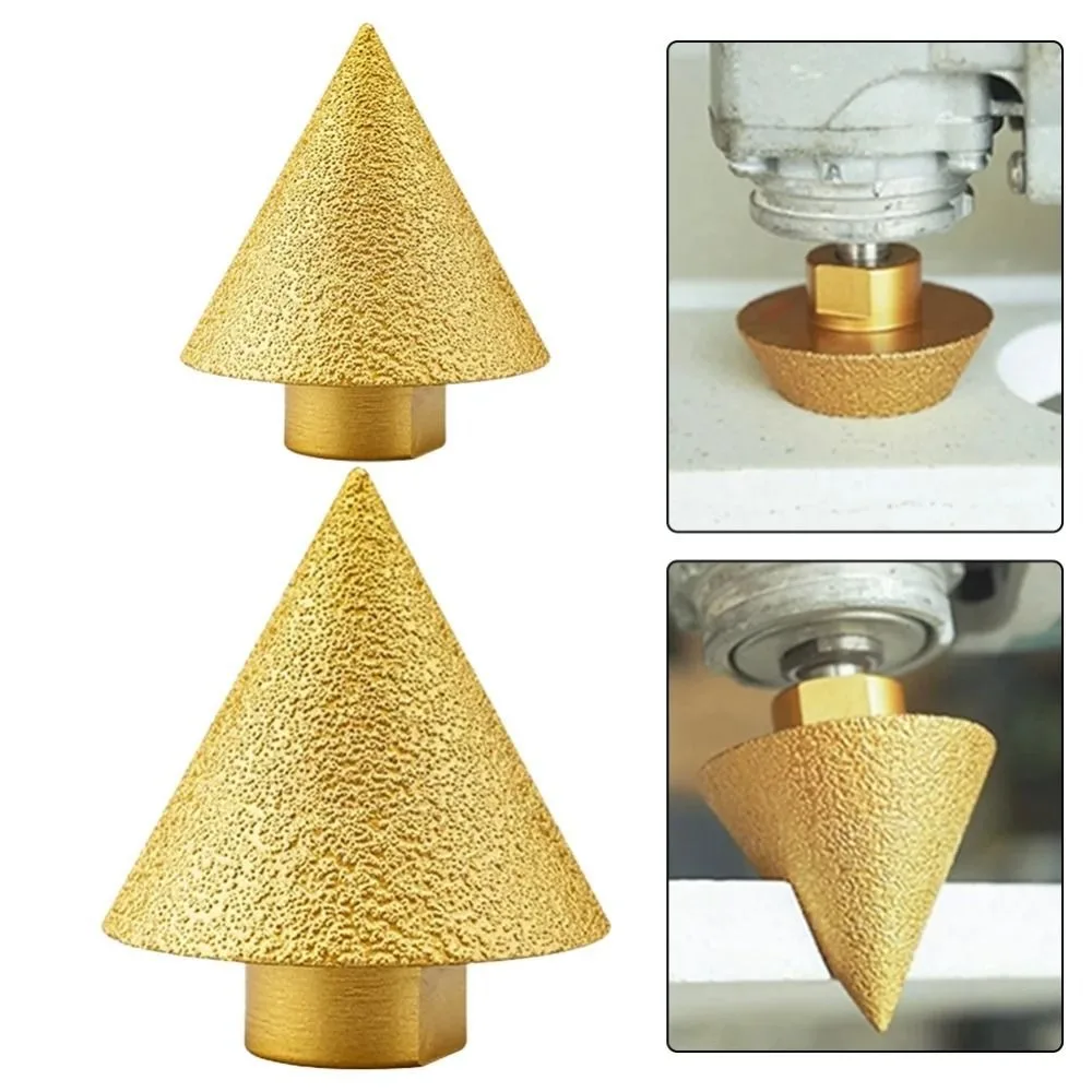 M10/M14 Thread Diamond Beveling Chamfer Bit Cone 38/50mm Punching Expanding Drill Bit Grinding Wheel Carve Polishing