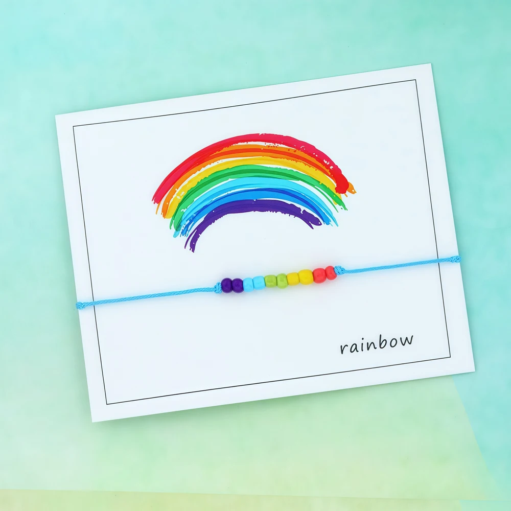 قوس قزح مثلي الجنس فخر سوار قوس قزح الخرز أتمنى سوار قوس قزح فخر الحد الأدنى مجوهرات النساء الرجال مثلي الجنس مثليه الصداقة هدية #3