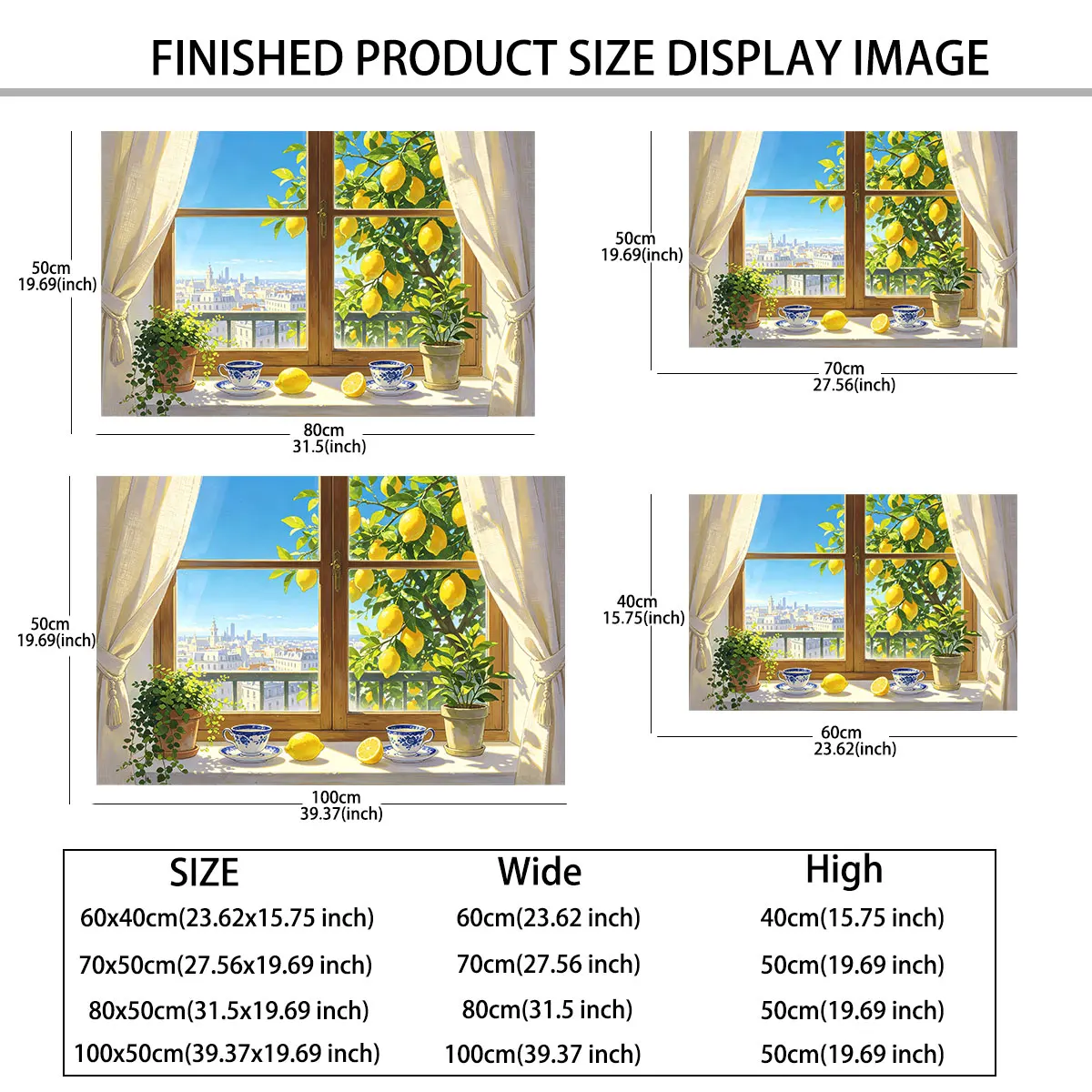 Window Lemon Coffee Wall Sticker PVC Self Adhesive Waterproof Wallpaper City View Plants Living Room Bedroom Removable