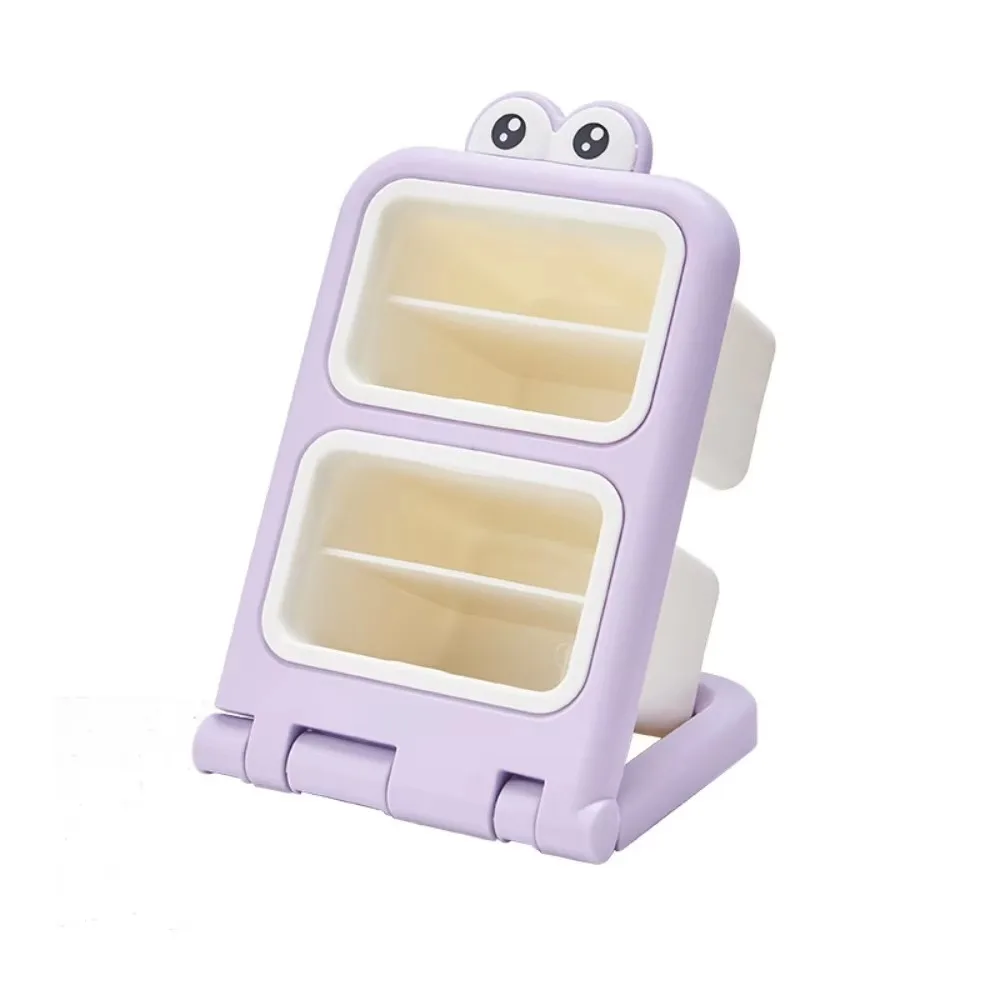 

Removable Desktop Slanting Organizer Large Capacity Colorful Cosmetics Storage Box Divided Cartoon Brush Storage Container