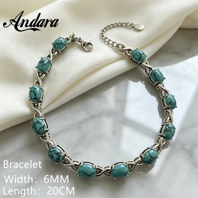 Andara 925 Sterling Silber Türkis Armband für Damen Erschwinglicher Luxusschmuck Geschenk Verlobung – Detail 1