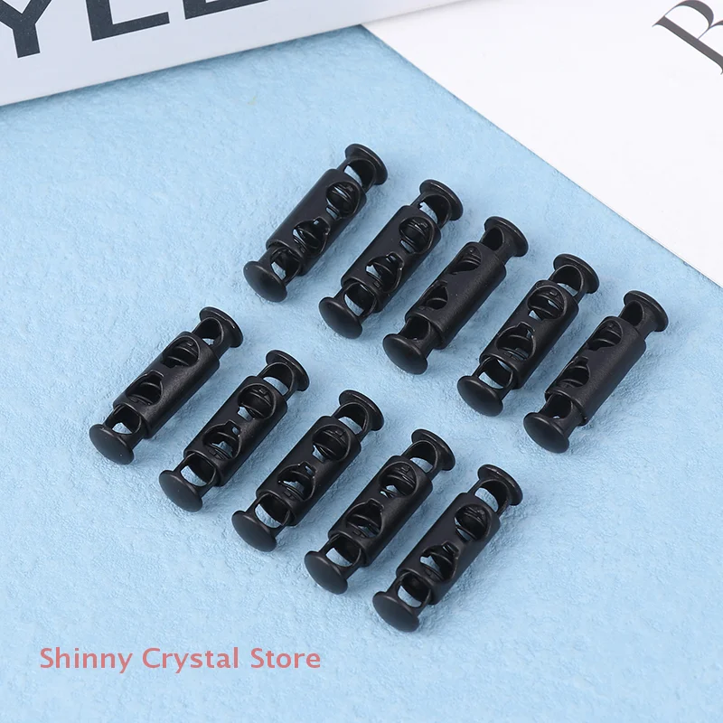 10 Pcs Metallic Spring Buckles with 2-Hole Design, Adjustable Cord Locks, Quick fastening Sewing Devices